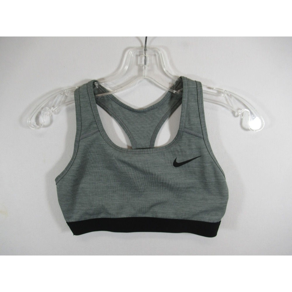 Nike Swoosh Medium Support Sports Bra Gray M Wireless Pullover Racerback bv3900